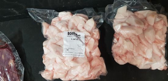 Picture of PORK FAT Diced - Ethical, Organic, Pasture-raised / 500g (approx. size)