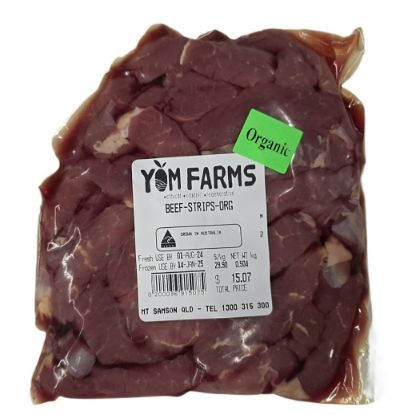 Picture of BEEF - STRIPS / SLICED, ORGANIC / 500g (approx size)